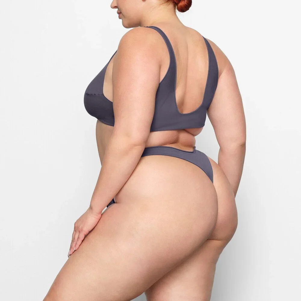 SKIMS Raw Edge Intimates Thong Thunder NWT  4X, 3X - Picture 7 of 13